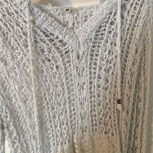 POL Cream Crochet Knit Top